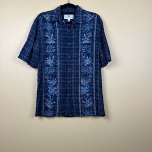 Island Shores Shirt Mens Blue Hawaiian Cruise Button Down Size S